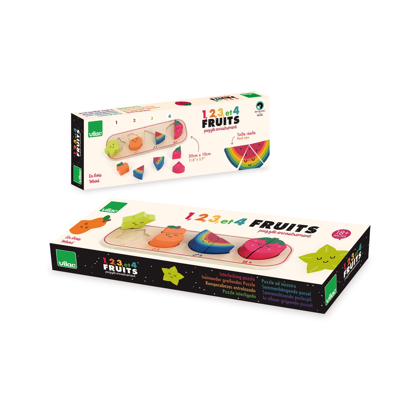 Vilac - Early learning Puzzle count fruits Andy Westface