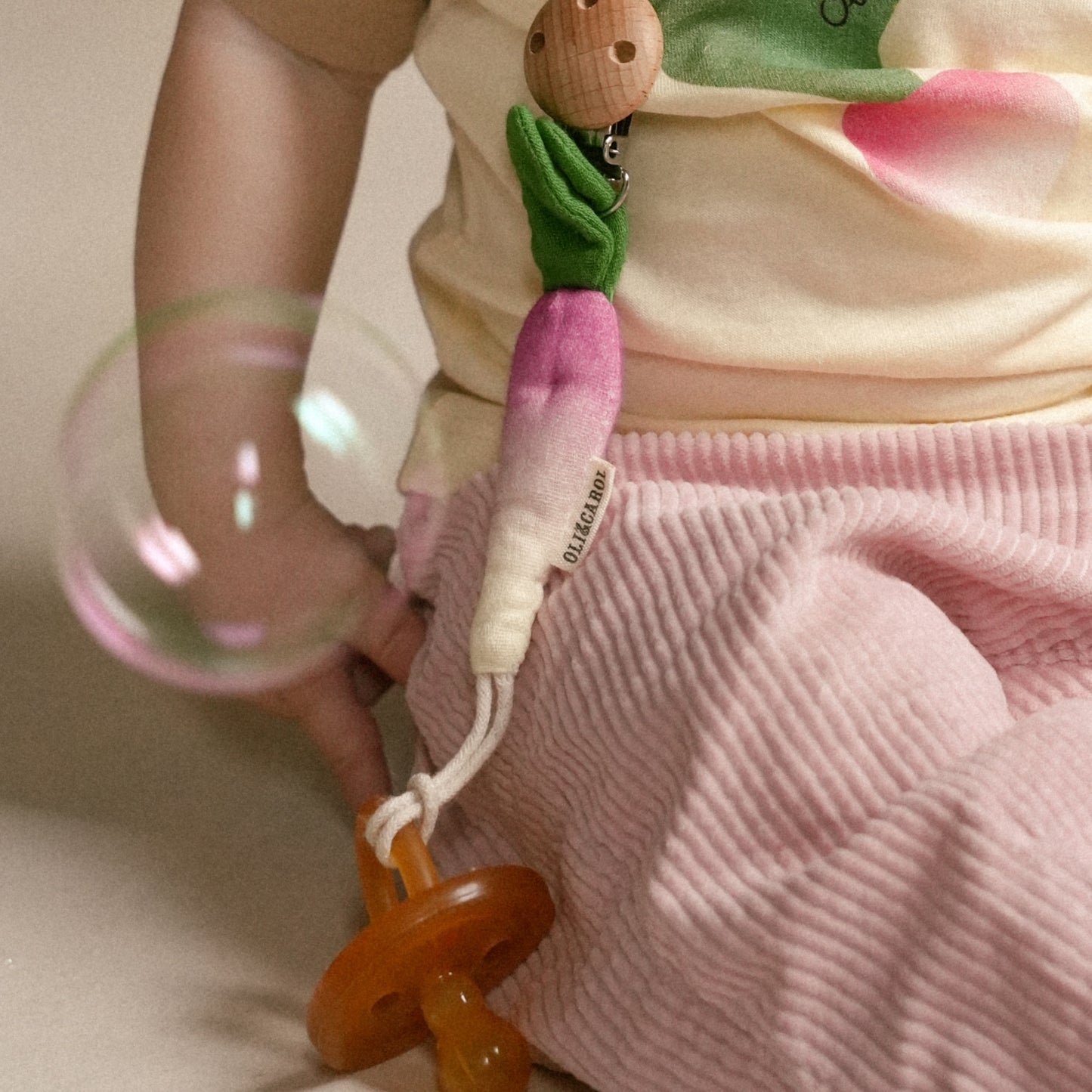 Oli & Carol - Ramona the Radish Pacifier Clip