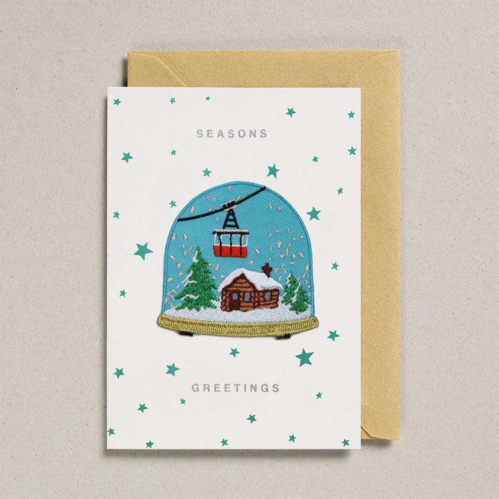Petra Boase - Iron on Patch Christmas Card Snowdome Happy Holidays