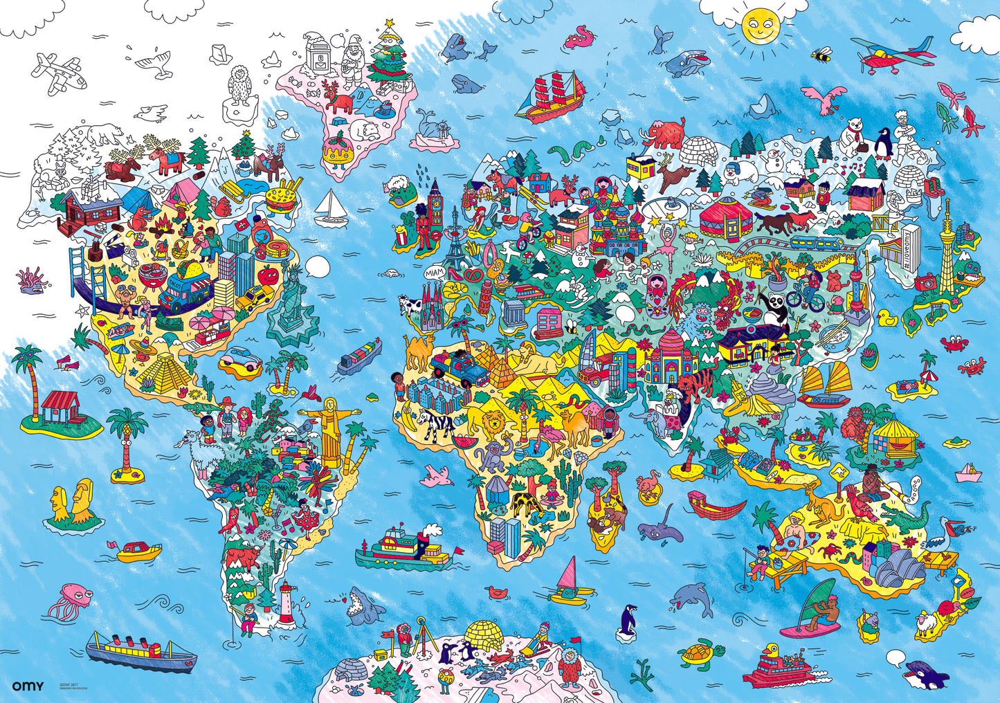 Omy - Atlas Coloring Poster