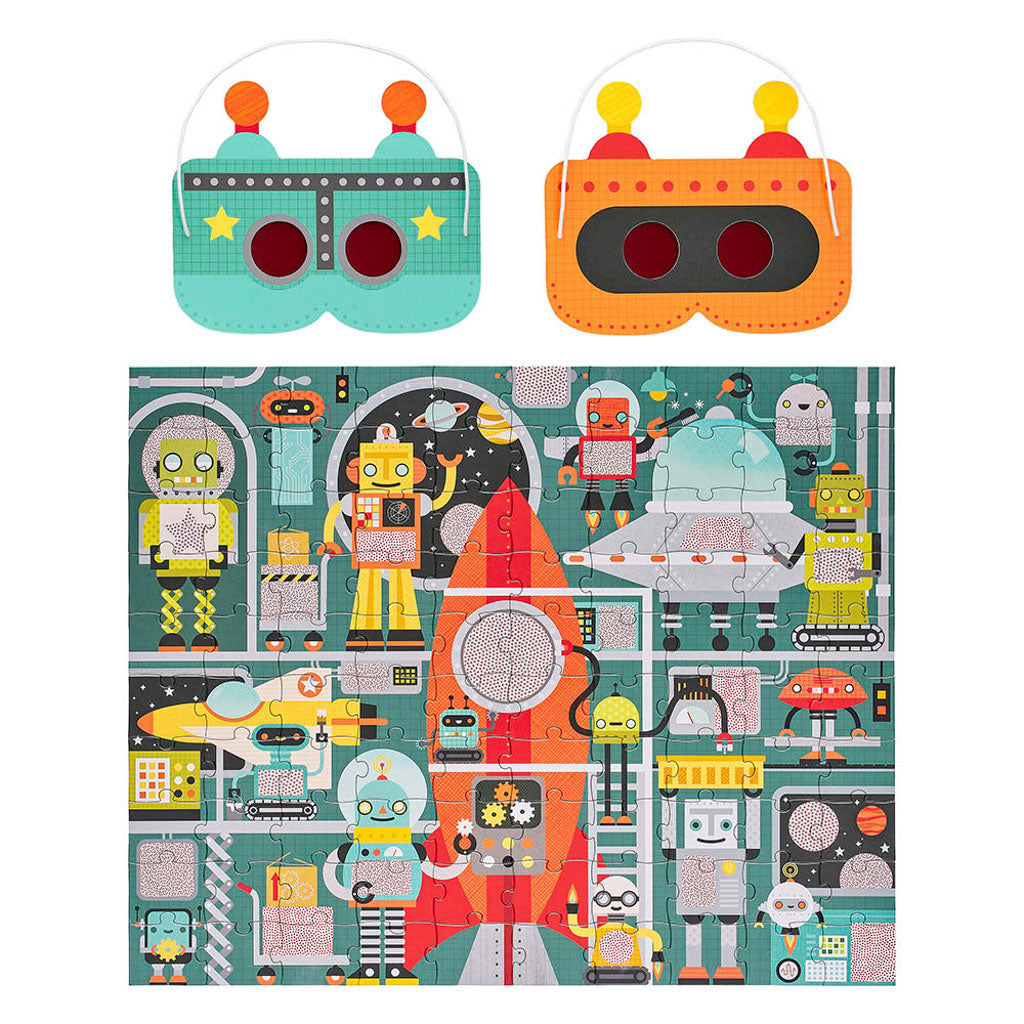 Petit Collage - Robot Factory 100-Piece Decoder Puzzle