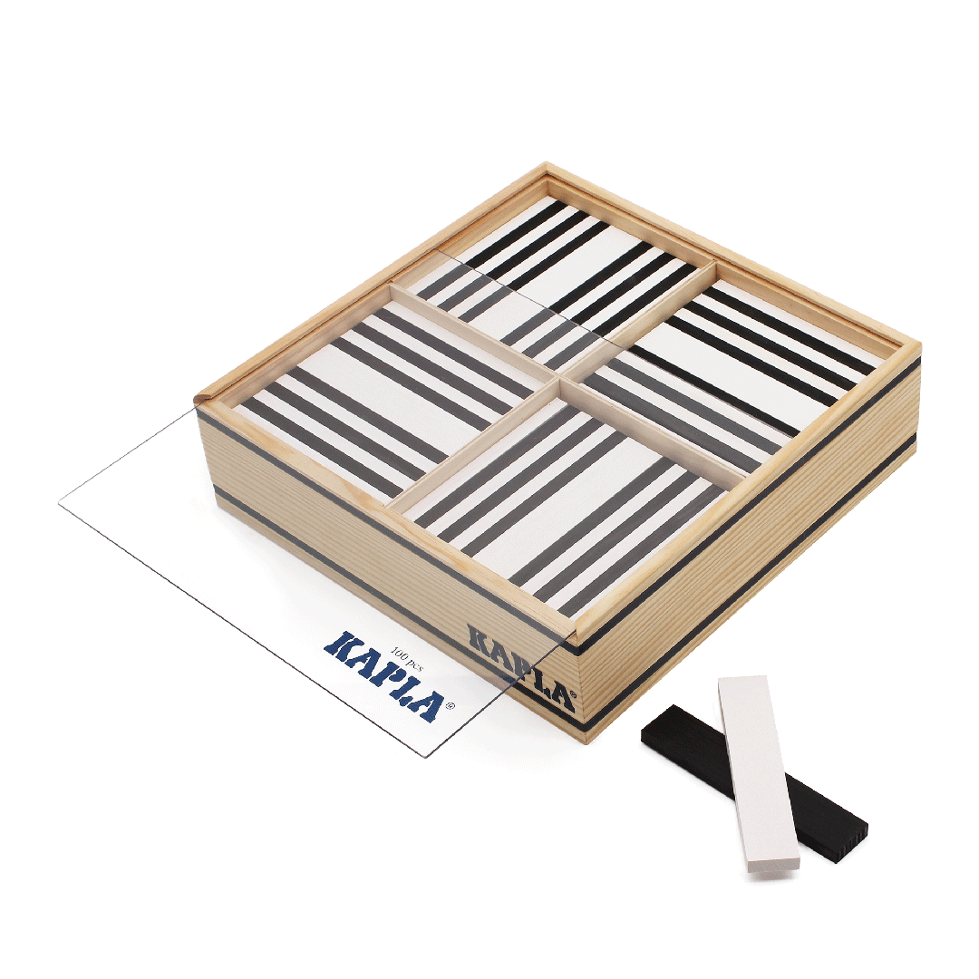 Kapla - Case 100 black and white planks