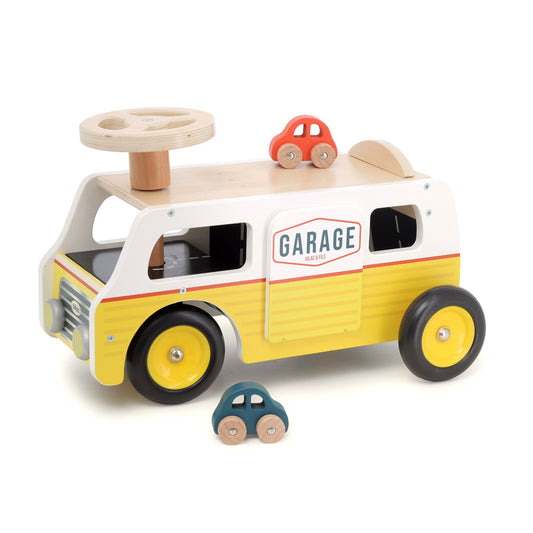 Vilac - Ride-on Van-garage and cars