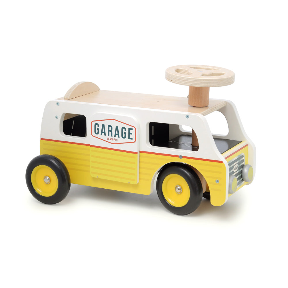 Vilac - Ride-on Van-garage and cars
