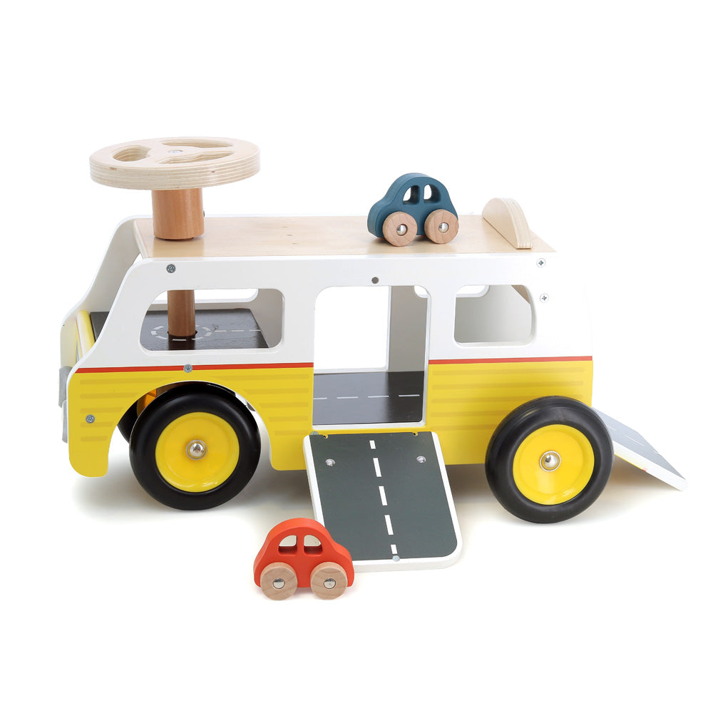 Vilac - Ride-on Van-garage and cars