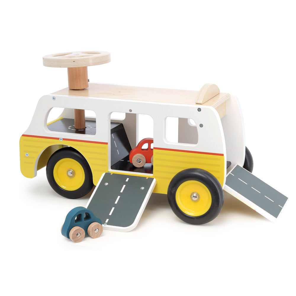 Vilac - Ride-on Van-garage and cars