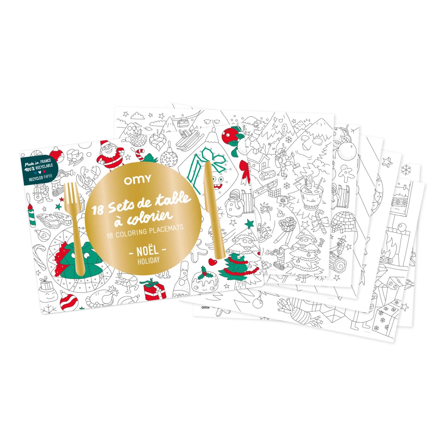 Omy - Christmas Paper placemats (18 placemats)