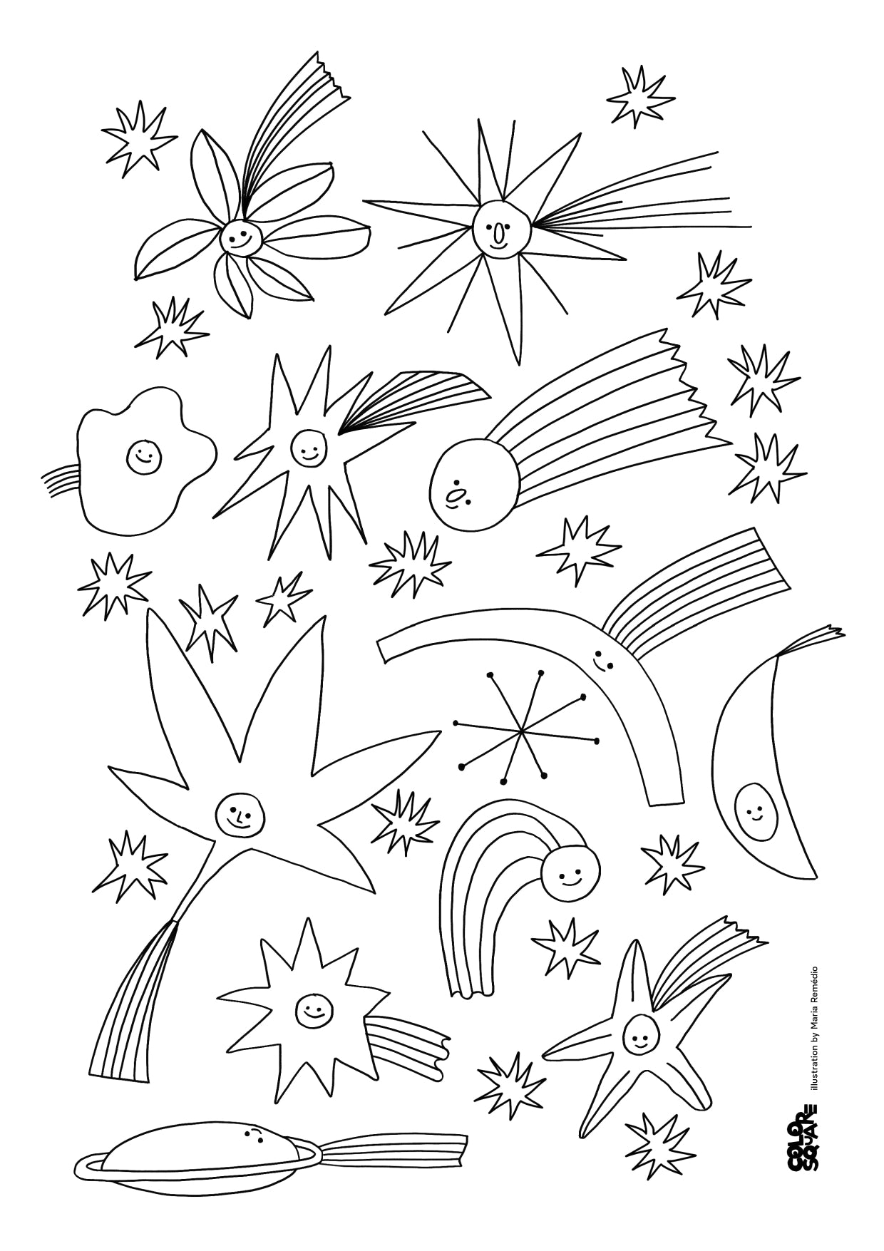 Color Square Christmas Coloring page