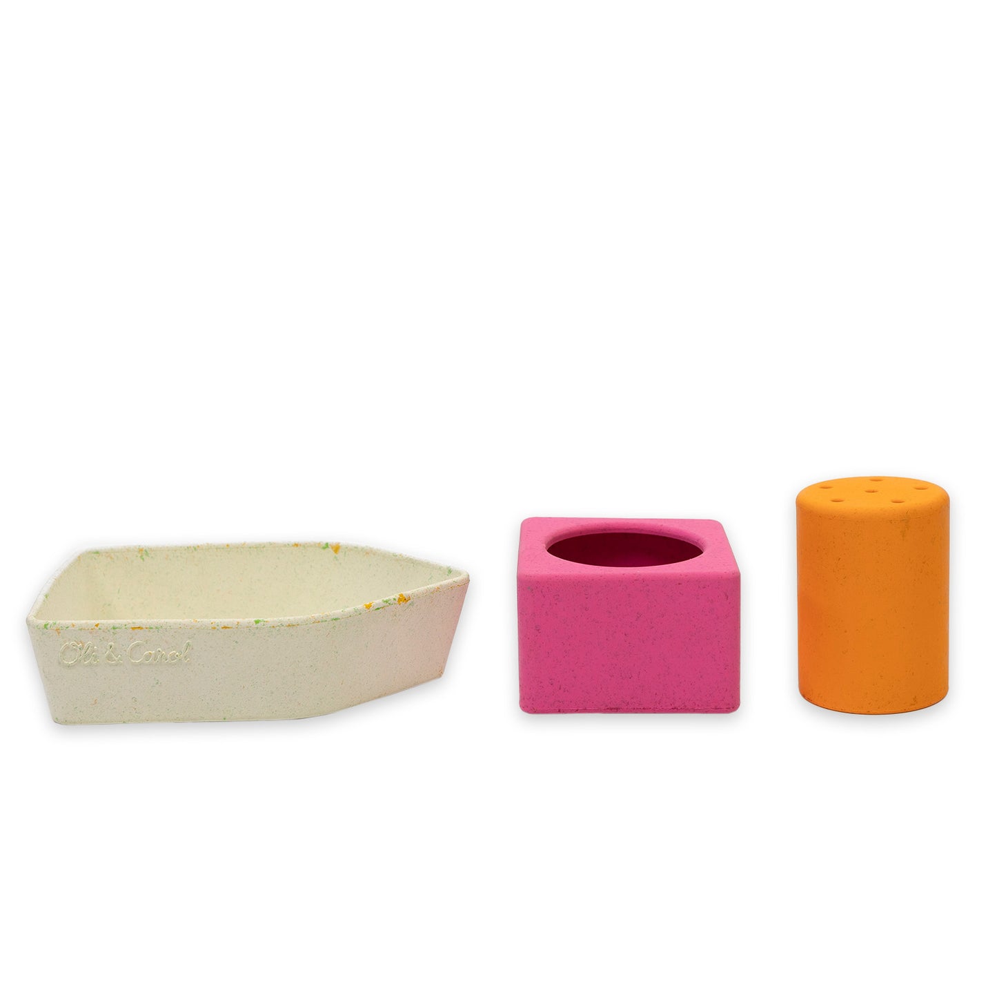 Oli & Carol - Upcycled Rubber Bath Toy Boat Orange