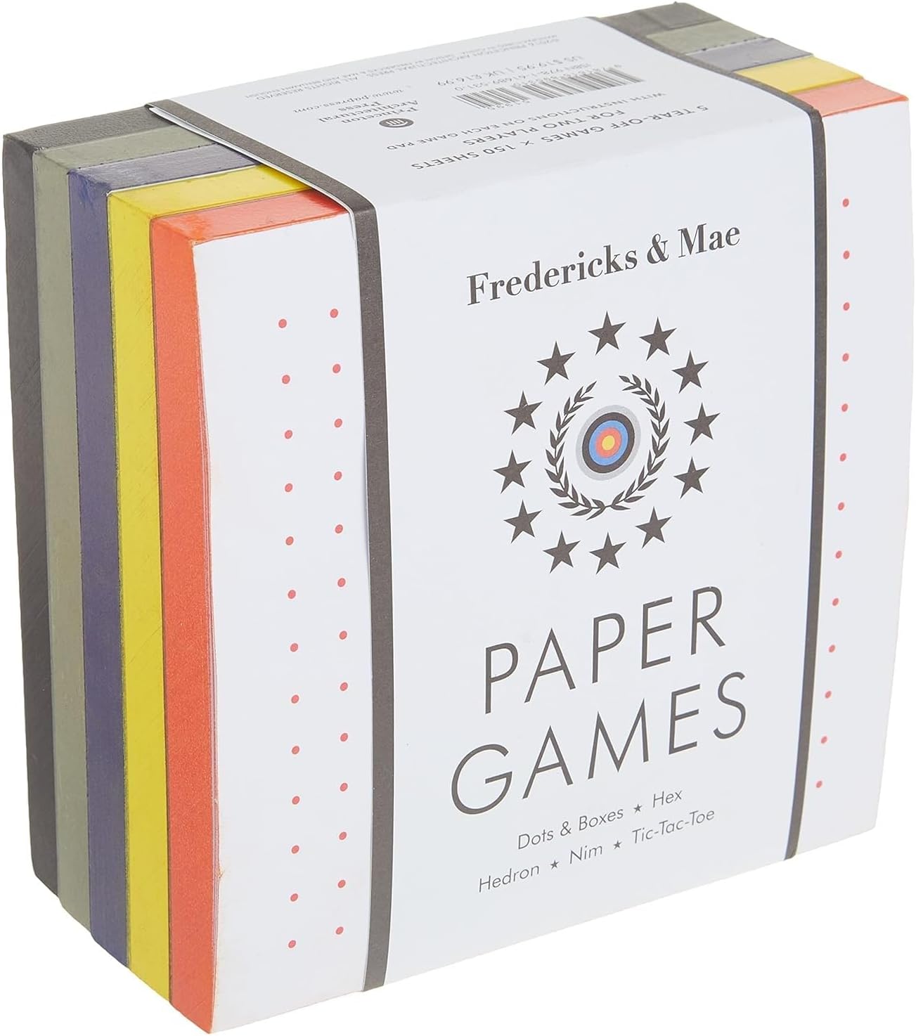 Fredericks & Mae Paper Games (Dots & Boxes, Hex, Hedron, Nim, Tic-Tac-Toe)