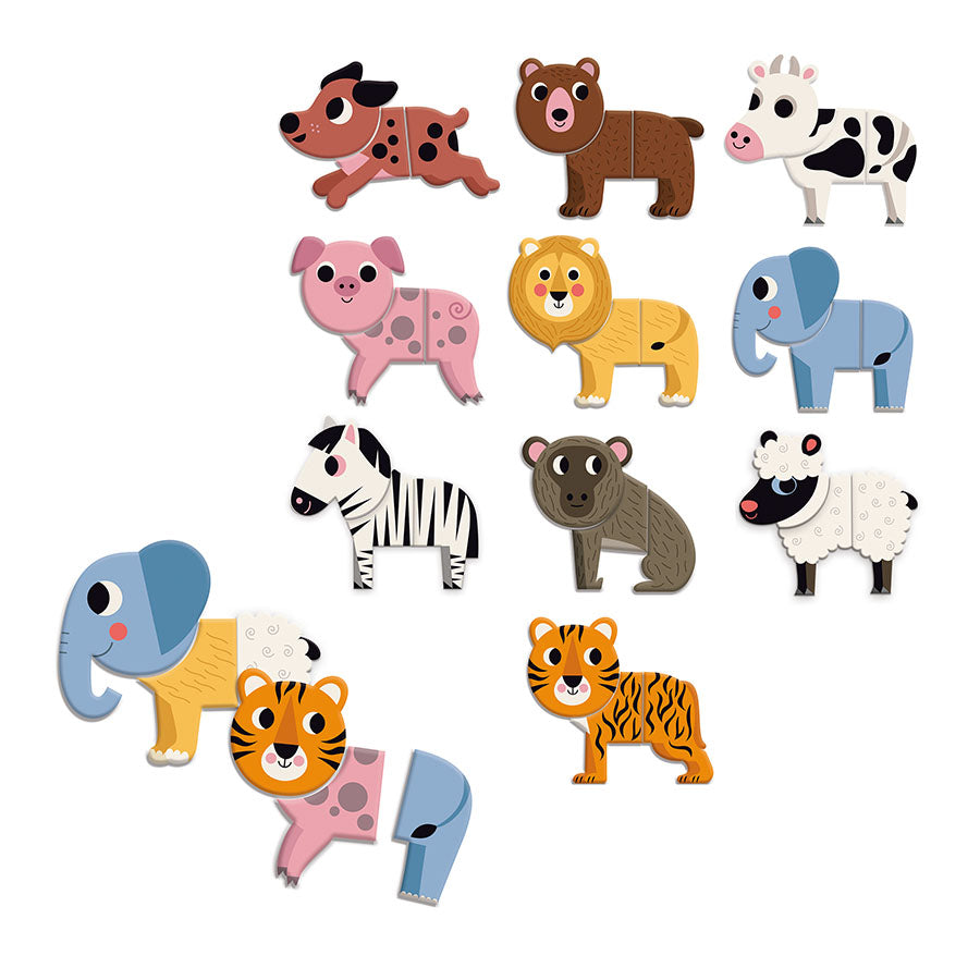 Vilac - Mix and Match Animals (30 wooden magnets - Ingela P. Arrhenius)