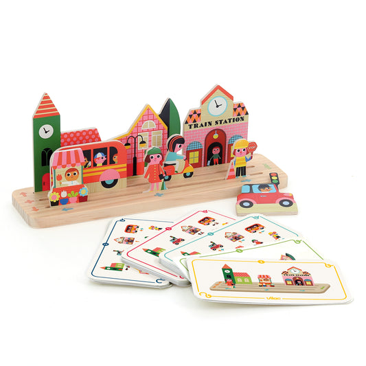 Vilac - Wooden logic game, Build it The City Ingela P.Arrhenius