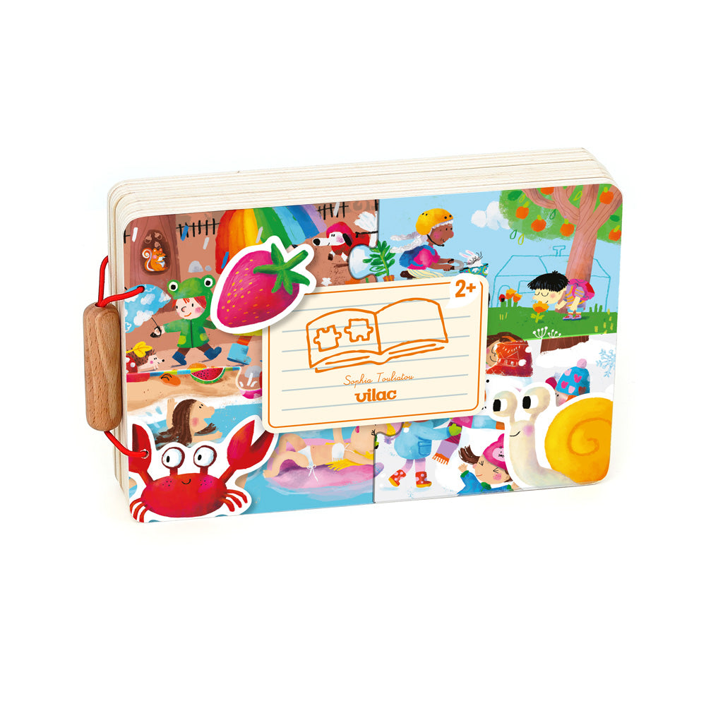 Vilac -Wooden puzzle book - The 4 seasons - Sophia Touliatou