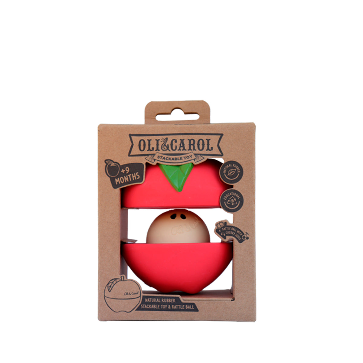 Apple Core Rattle Toy Oli & Carol - Apple Stacking Toy & Rattle Ball – colorsquare.net