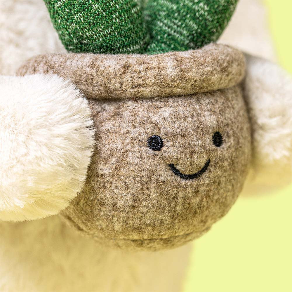 JellyCat - Cream Bunny with Plant