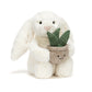 JellyCat - Cream Bunny with Plant