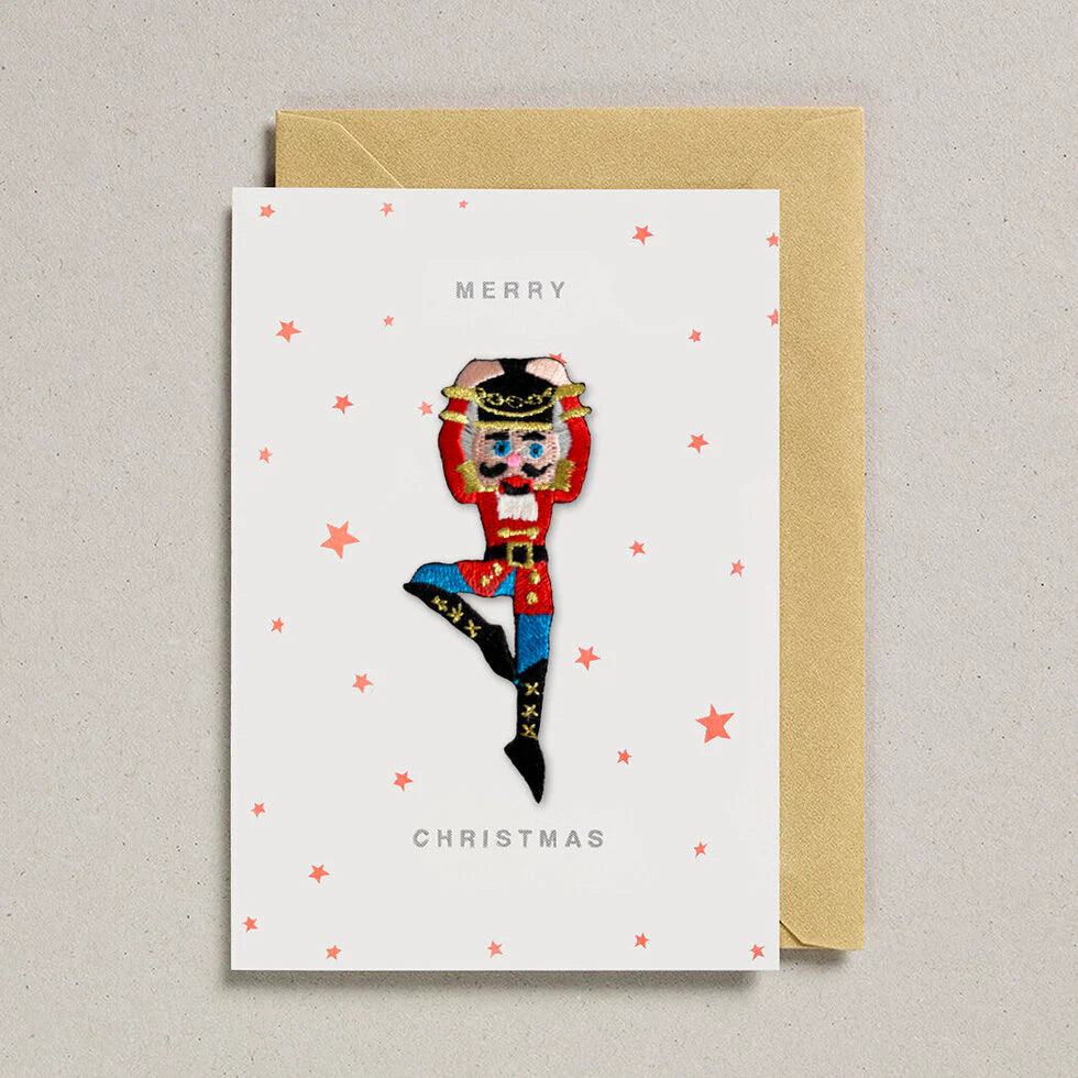 Petra Boase - Iron on Patch Christmas Card Dancing Nutcracker Merry Christmas