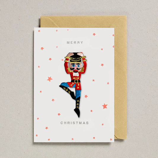 Petra Boase - Iron on Patch Christmas Card Dancing Nutcracker Merry Christmas