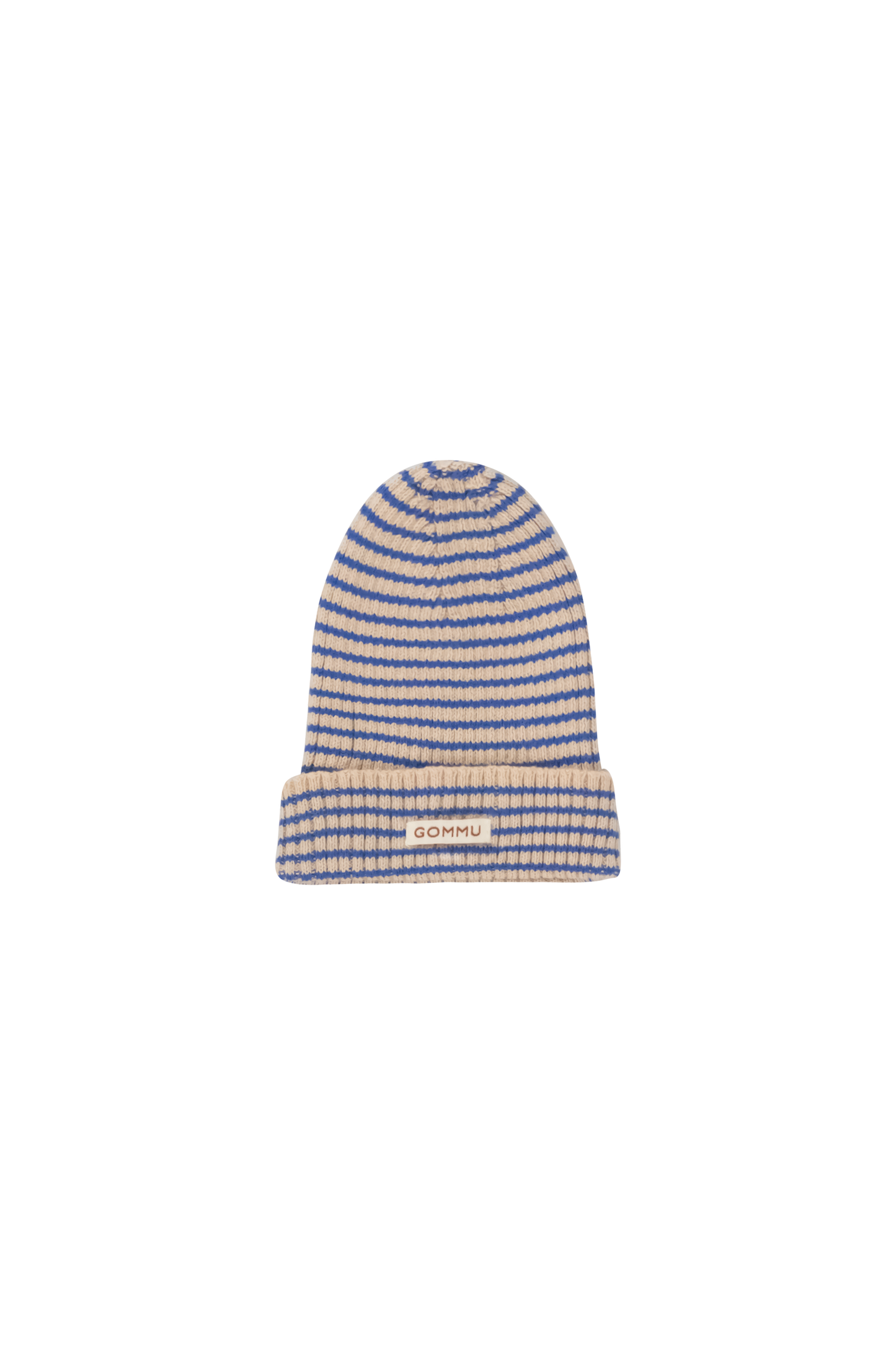 Gommu - French Stripes Beanie (Light cream and blue)