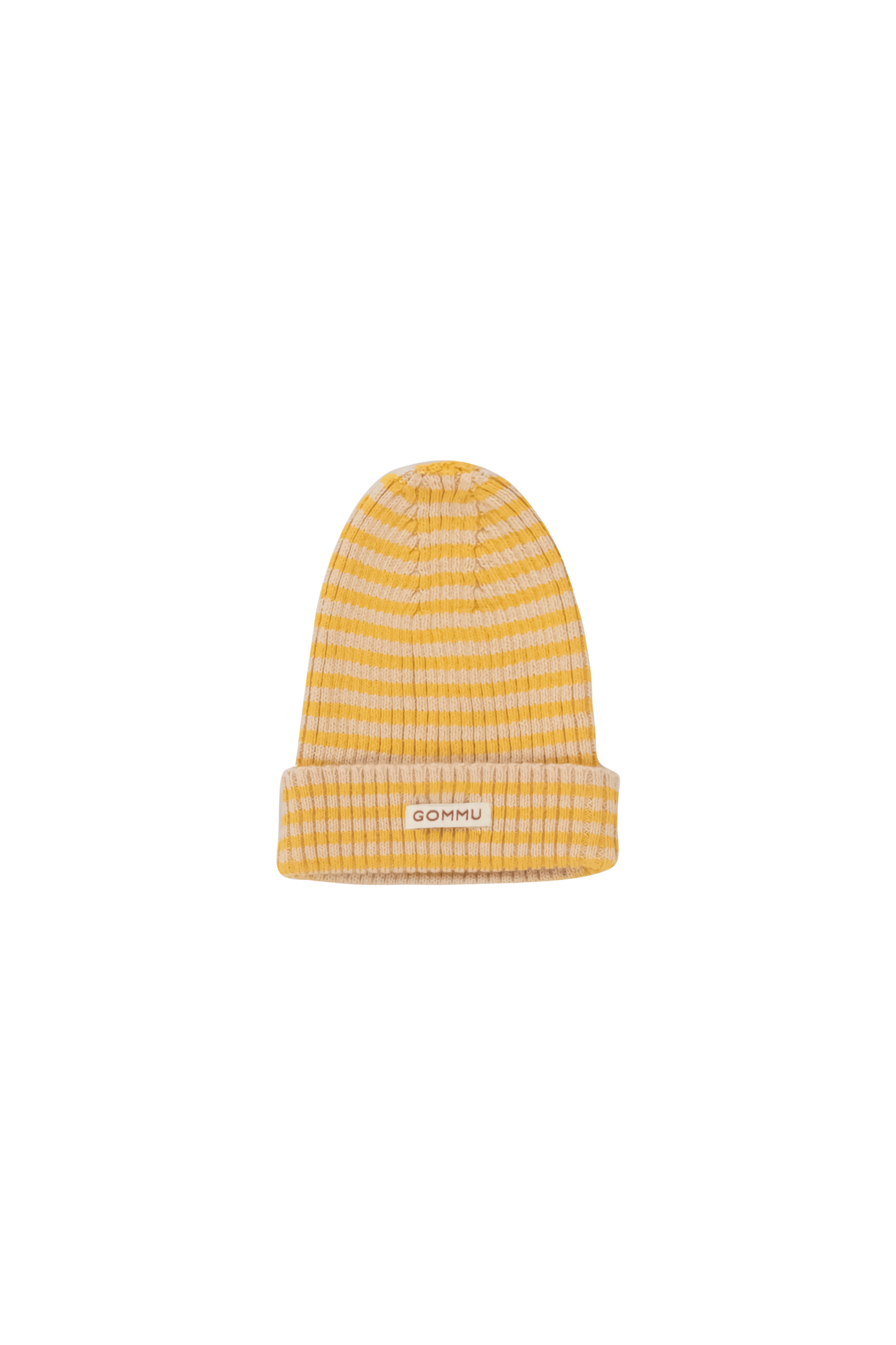 Gommu - Big Stripes Beanie (light cream and mustard)