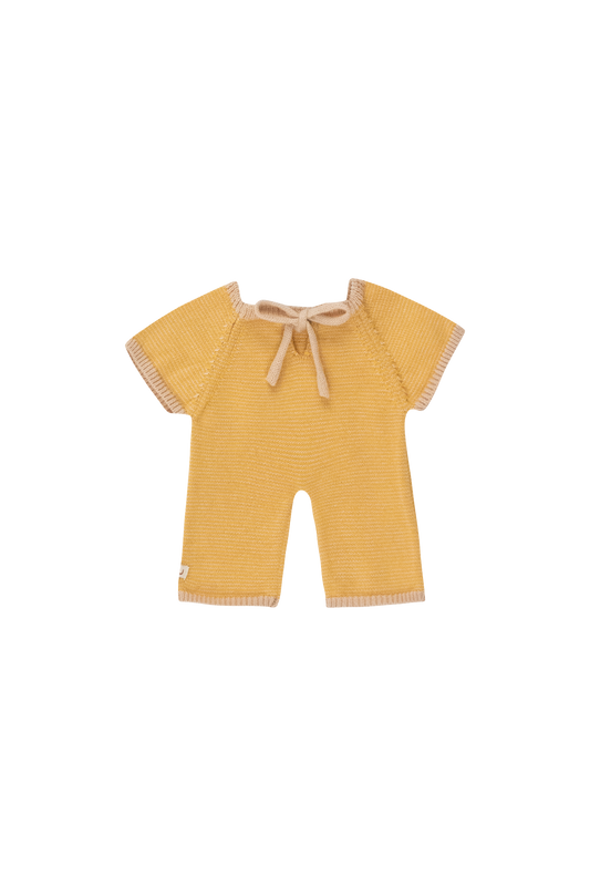 Gommu - Micro Stripes Long One-Piece (light cream and mustard)