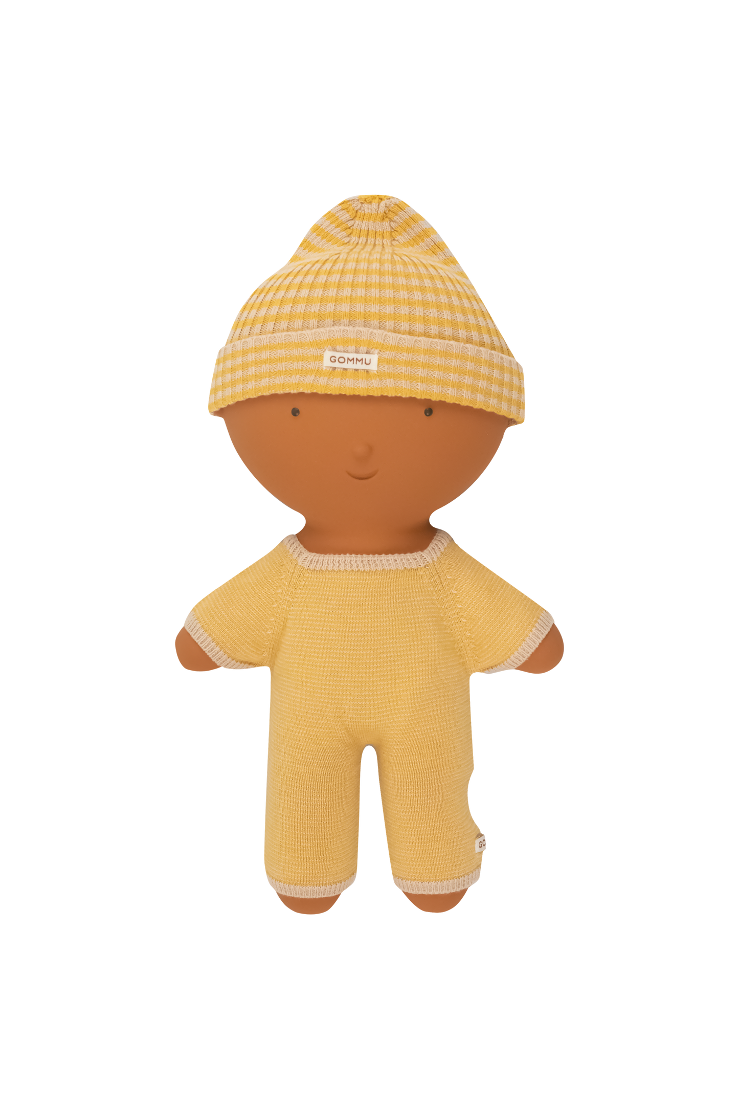 Gommu - Big Stripes Beanie (light cream and mustard)