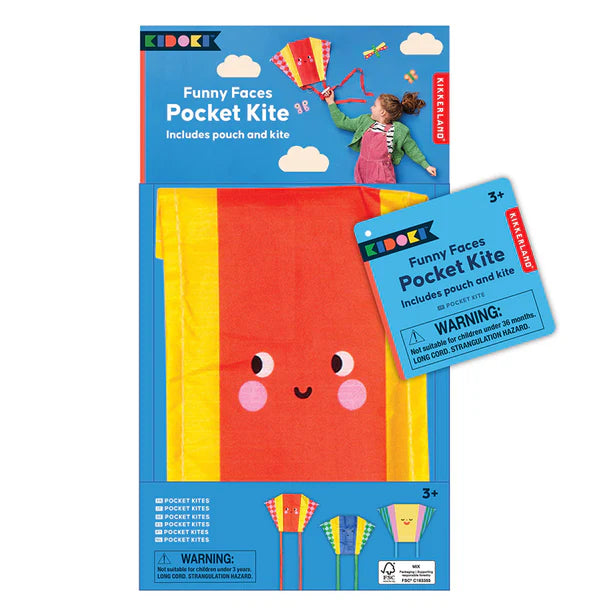 Kikkerland - Kidoki Funny Faces Pocket Kites