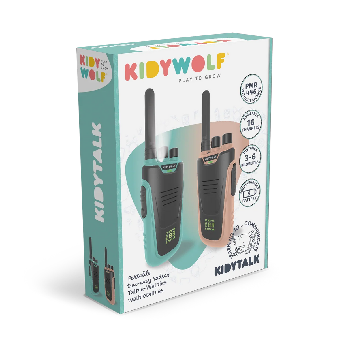 Kidywolf - Kidytalk Walkie-Talkie Cyan/nude