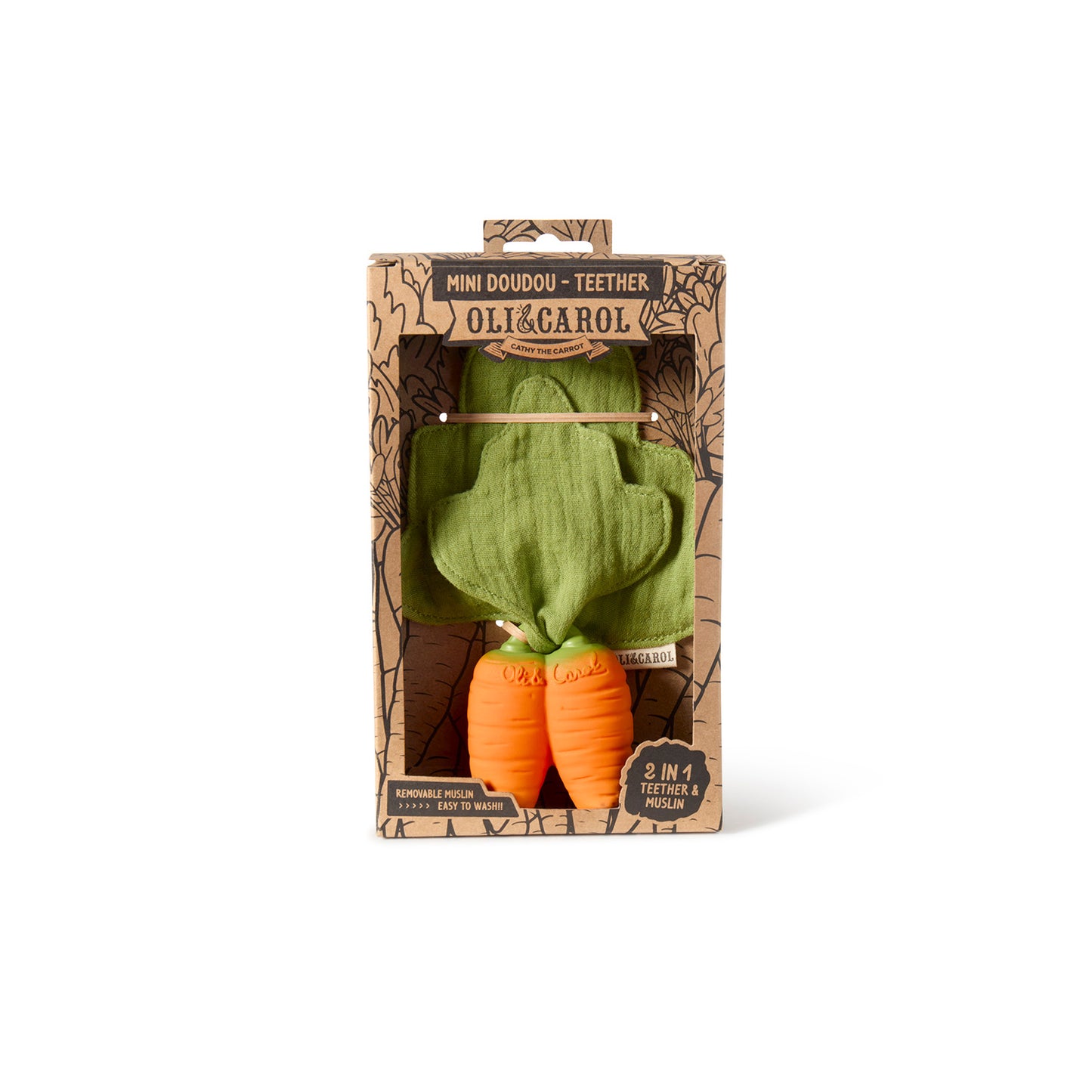 Oli & Carol - Cathy the Carrot Mini Doudou-Teether