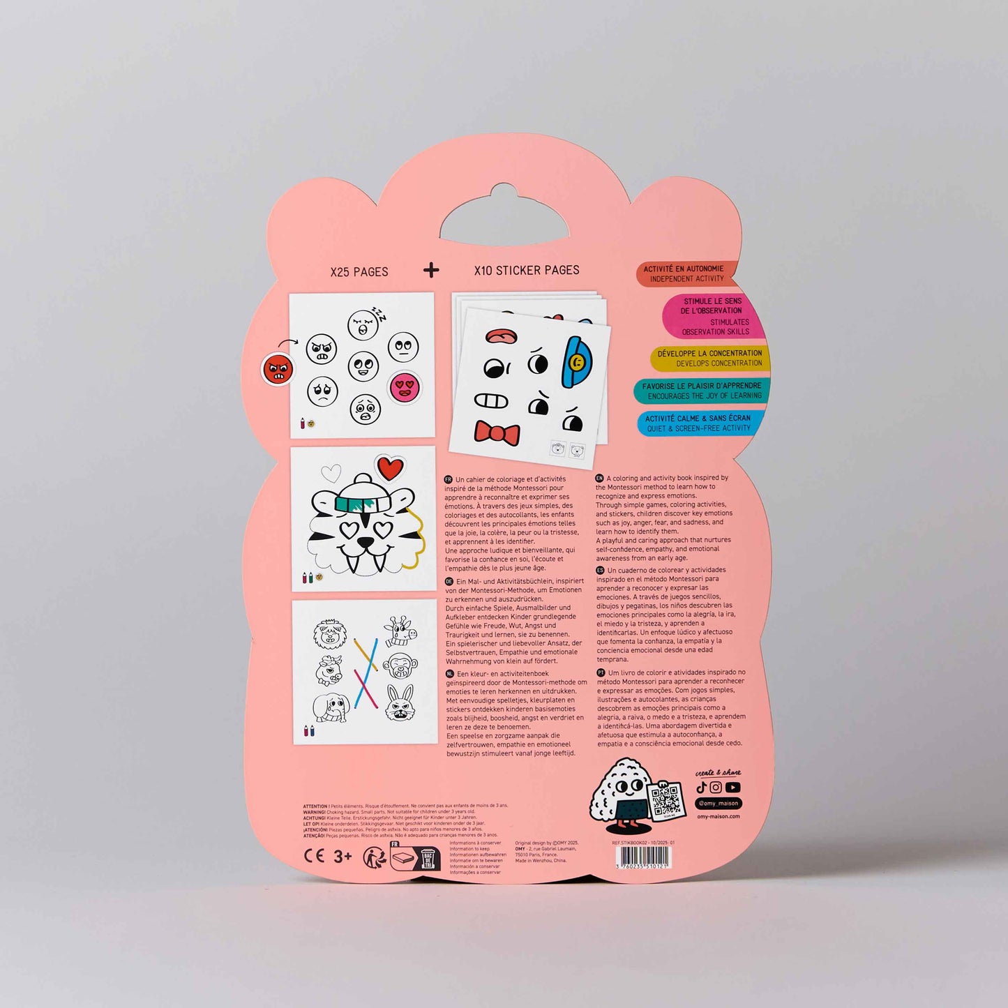 Omy - Montessori Stickers Book Emotions