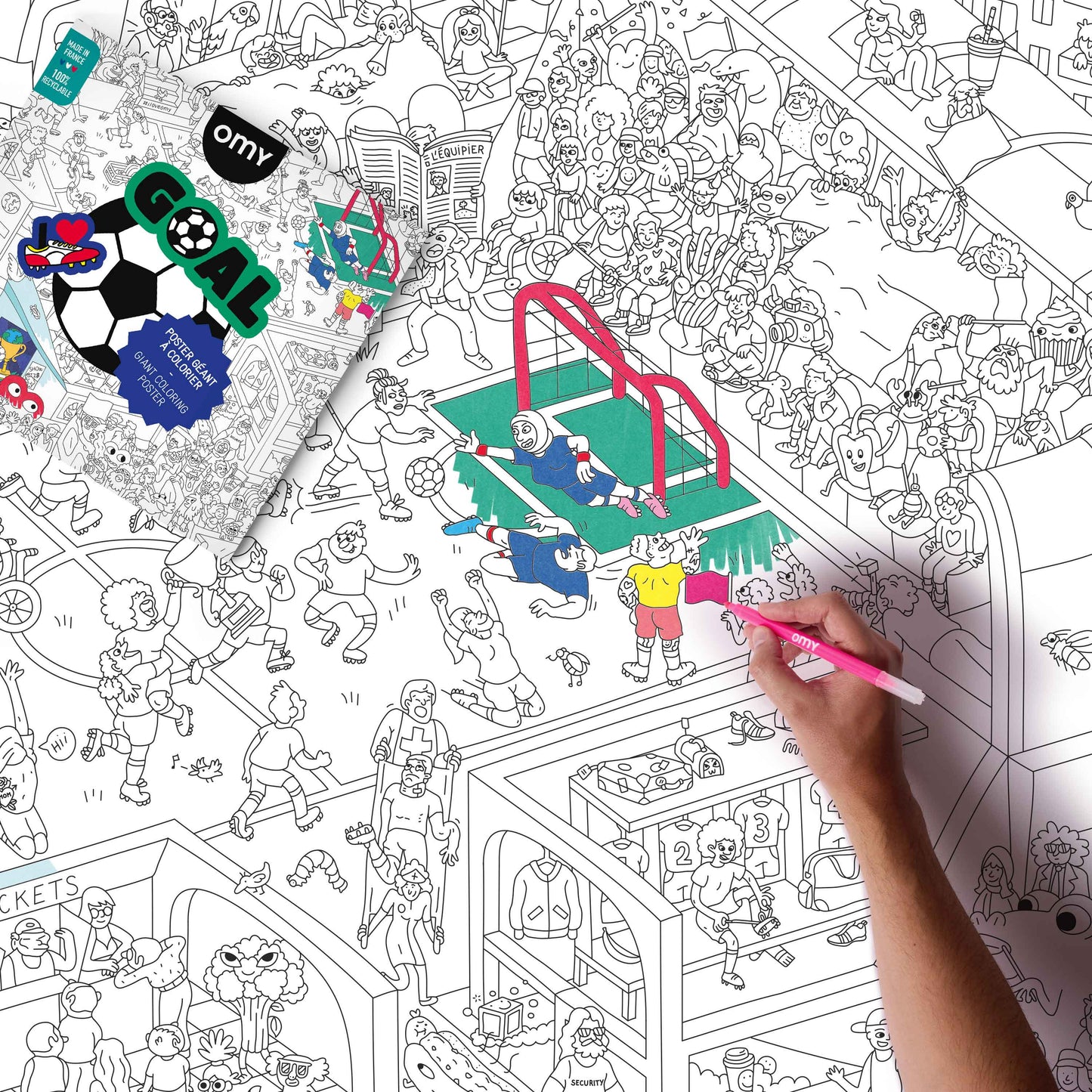 Omy - Goal Giant Coloring Poster