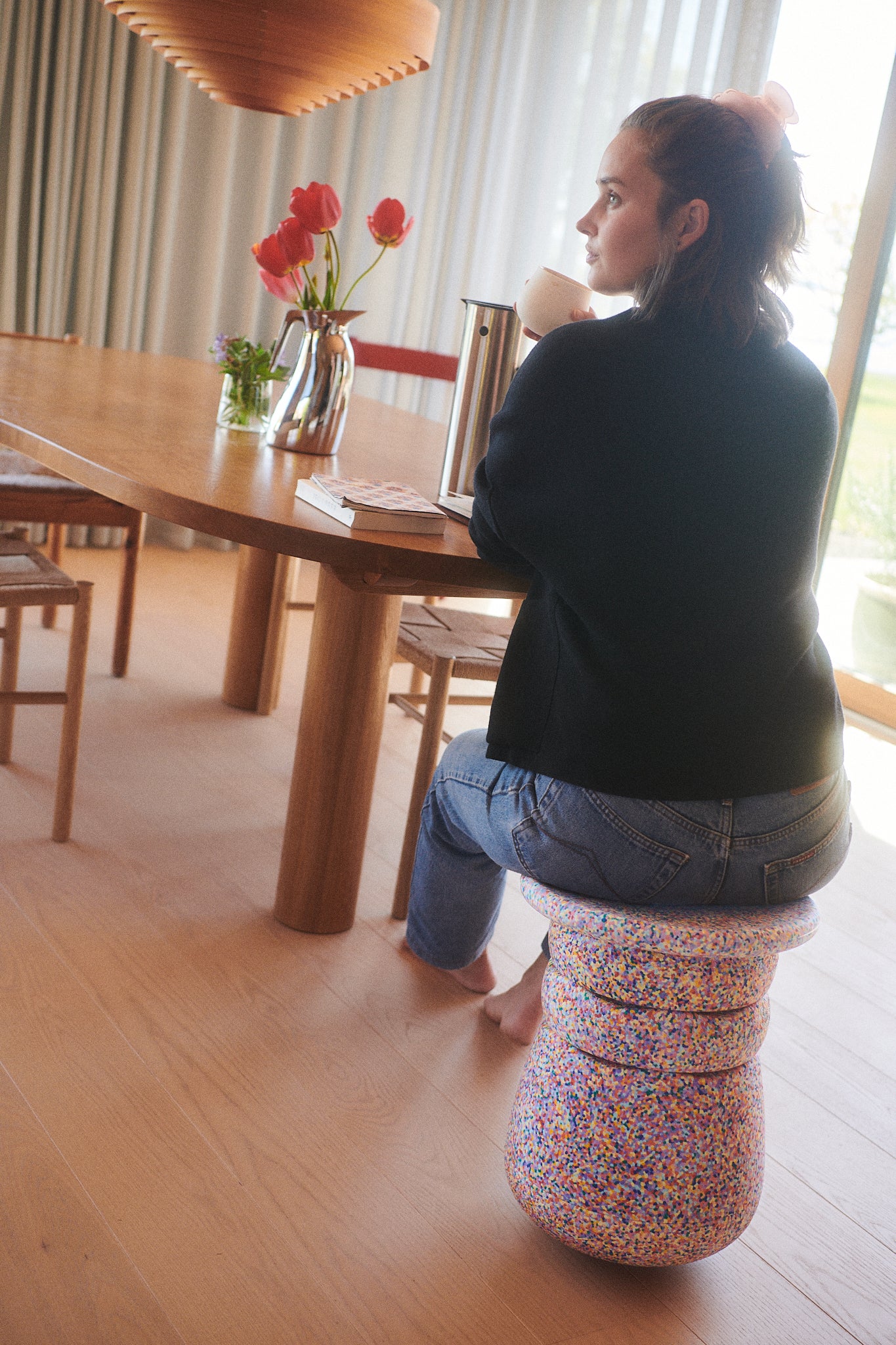 Stapelstein - Dynamic all – Modular stool for movement & concentration at any age (Super confetti)