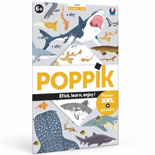 Poppik - Sharks sticker poster