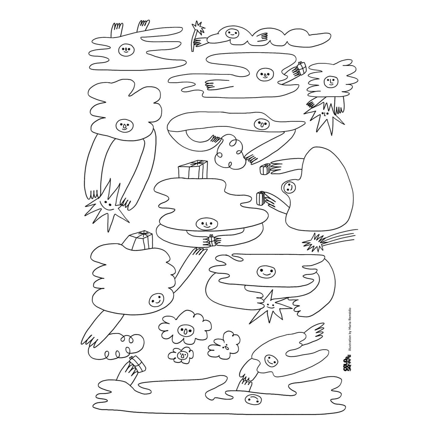 Color Square Christmas Coloring page