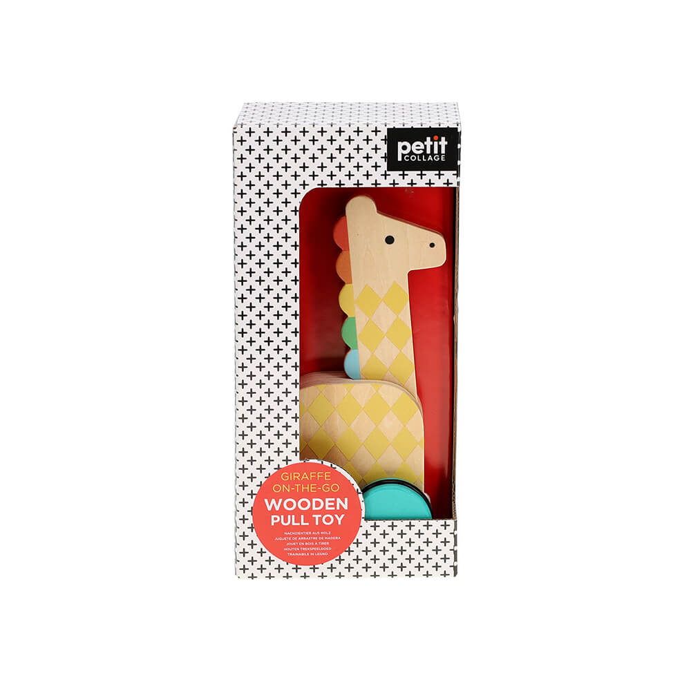 Petit Collage - On-the-Go Giraffe Wooden Pull Toy