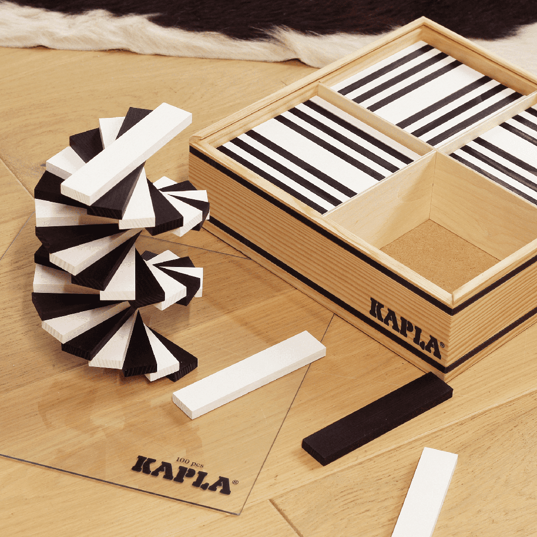 Kapla - Case 100 black and white planks