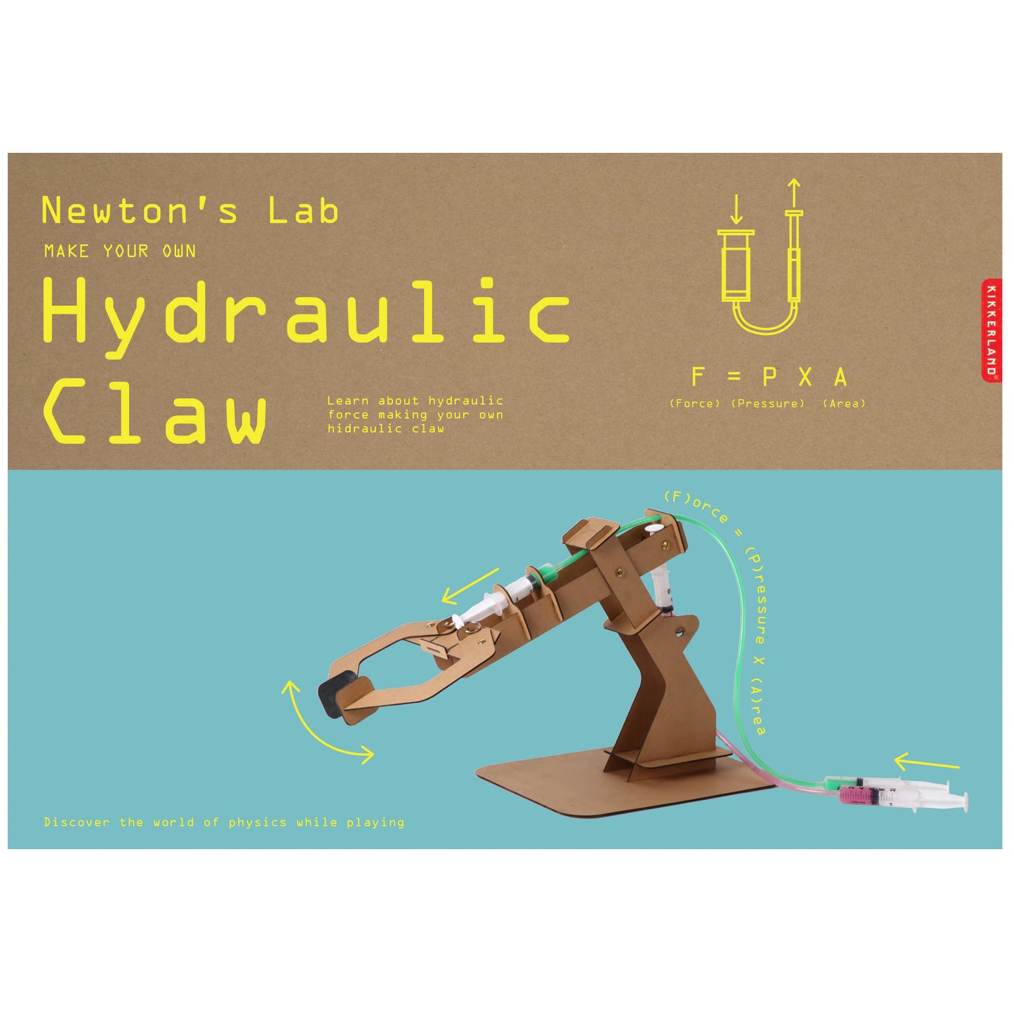 Kikkerland - Newton's Lab Make your own hydraulic claw