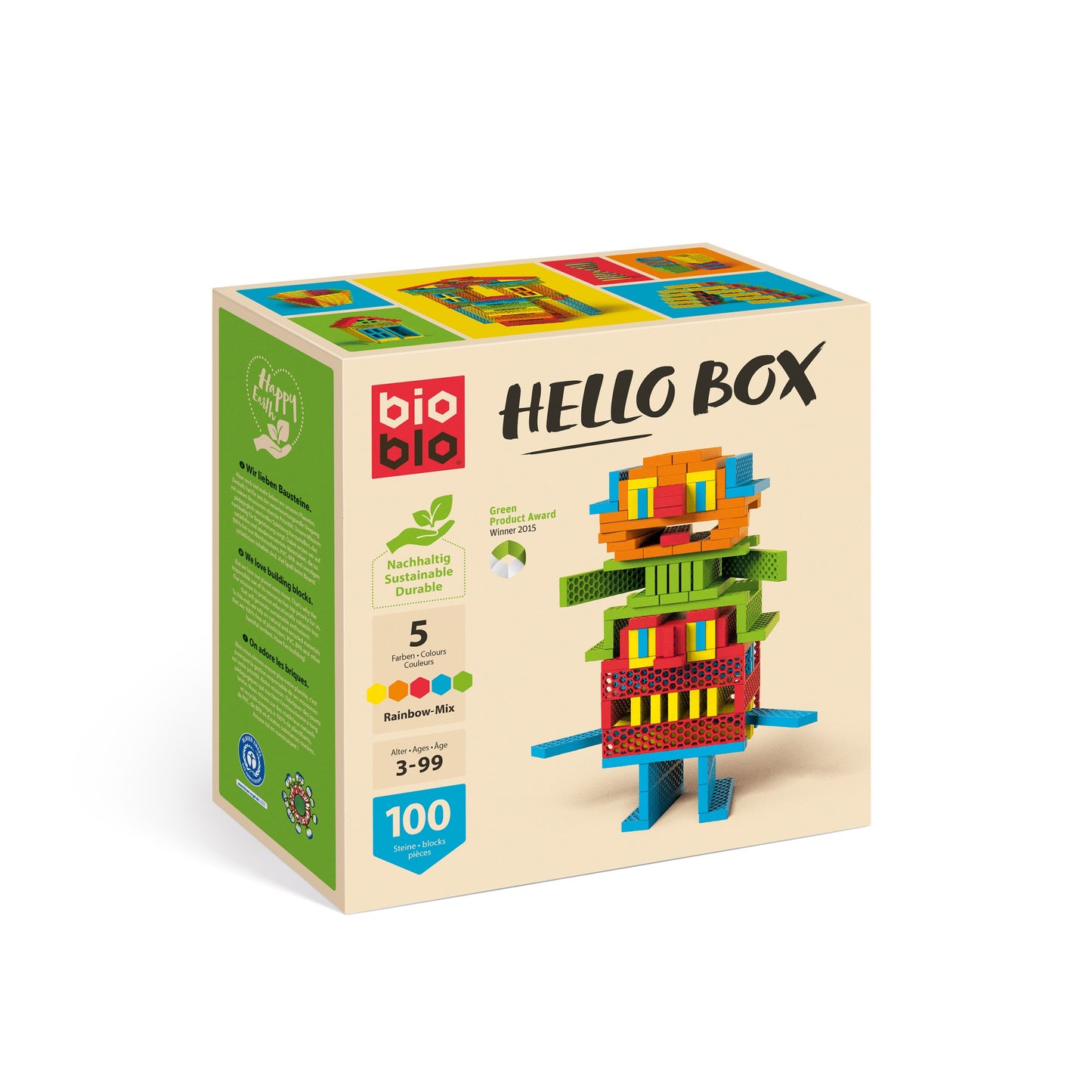 Bioblo - Hello Box "Rainbow-Mix" with 100 blocks